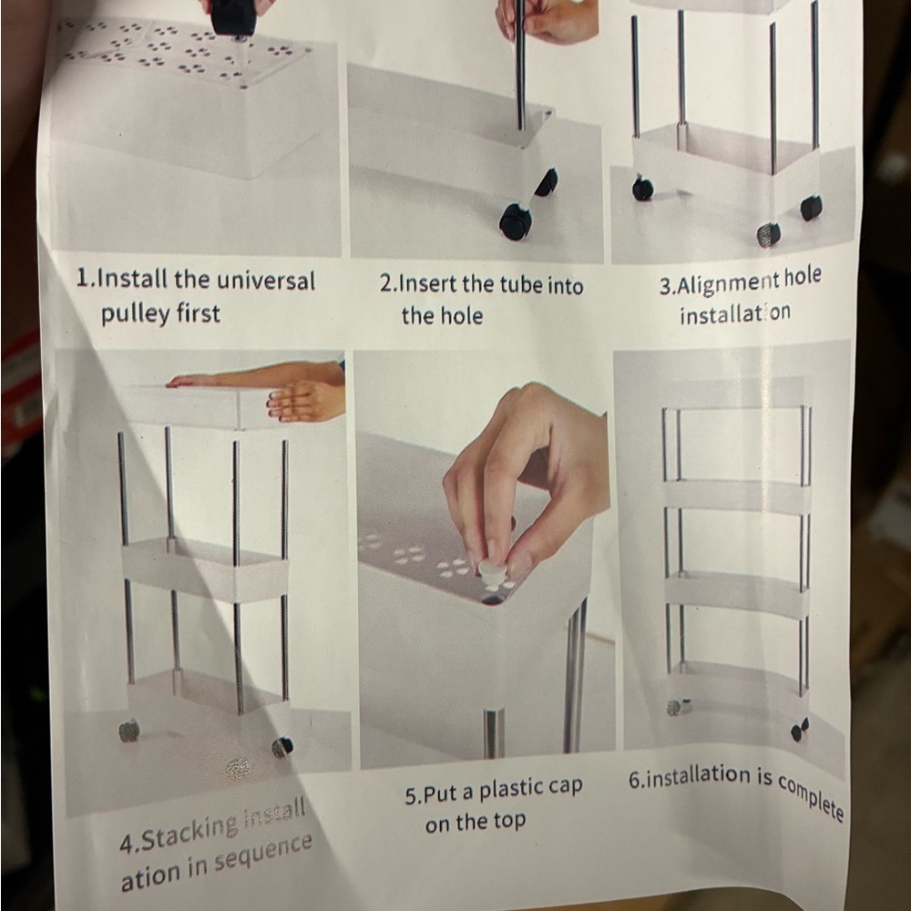 3-Tier White Storage Cart